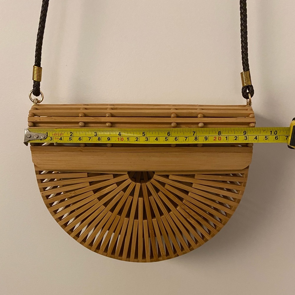 NWOT Bamboo Leather Strap Crossbody Handbag - Picture 6 of 11